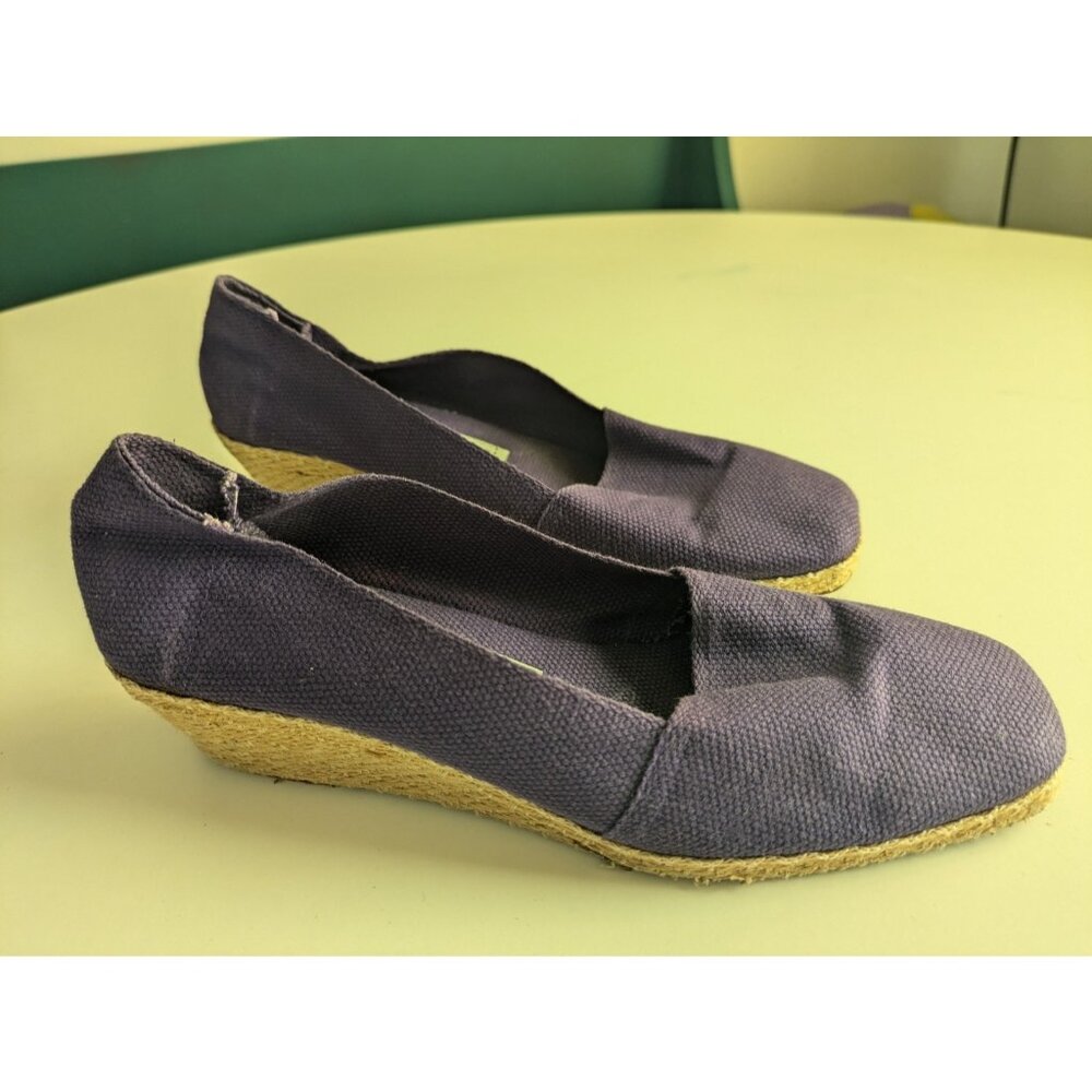 Vintage Andre Assous Purple Espadrilles Women's Sz 6, 6.5 Canvas Rope Heel Spain